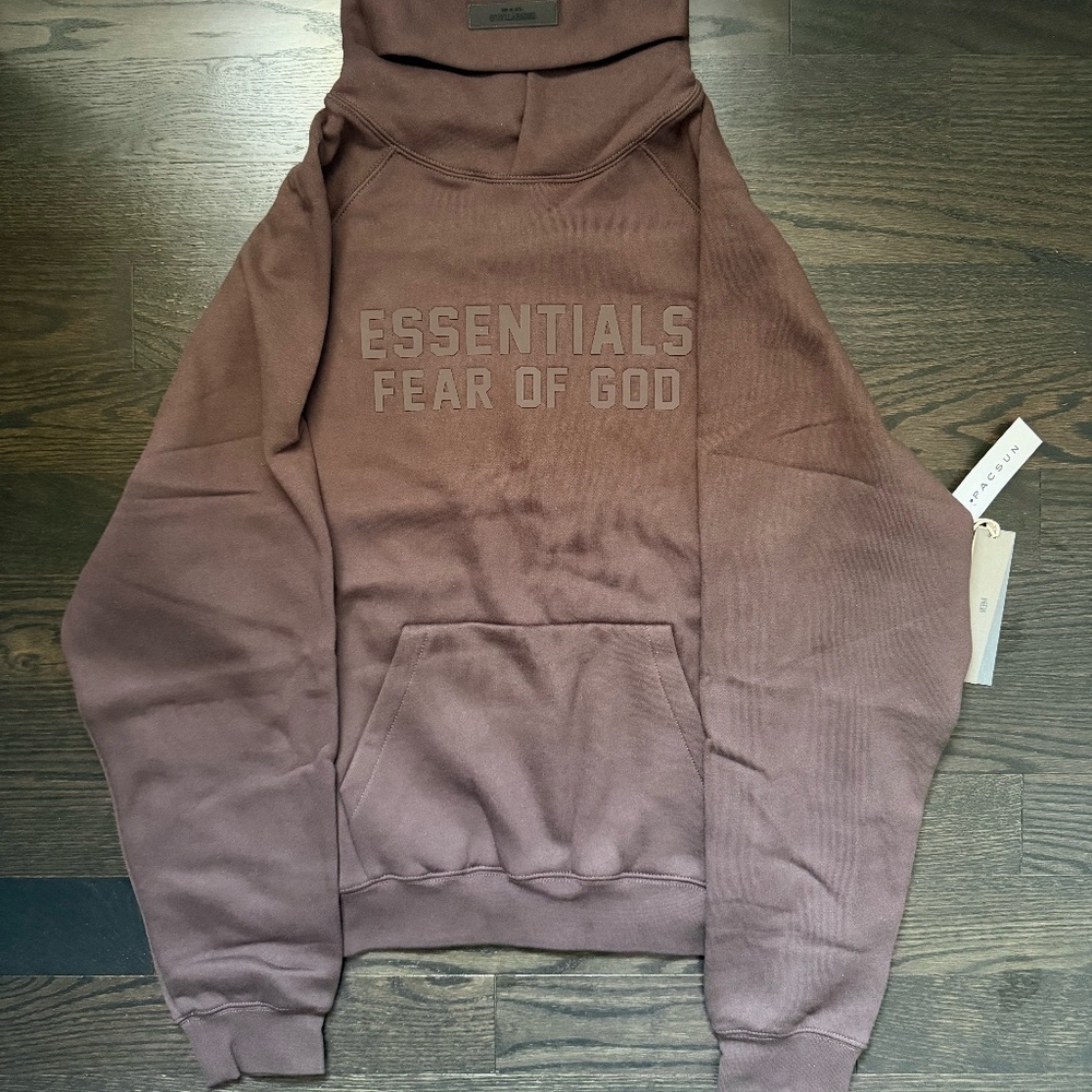 Fear of God Essential’s Plum Hoodie New With Tags Size Small